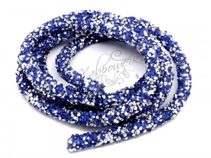 Стразовий шнур порожній, СИНІЙ, внутрішній діаметр - 2 мм
