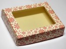 Коробка подарункова з віконечком "Сніжинки червоні", 19,2 см*14,8 см*3,8 см