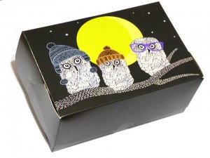Коробка подарункова "Сови", 18*12*8 см