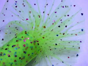 Фатин с серцями, 15 см, САЛАТОВИЙ