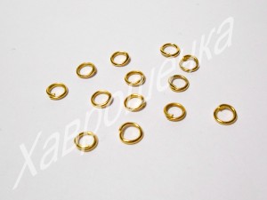 Кільця одинарні, золото, 50 шт