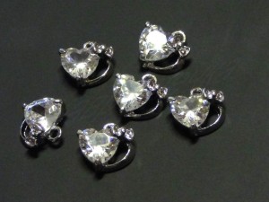 Кулон з камнем "Серце", 1х1,3см