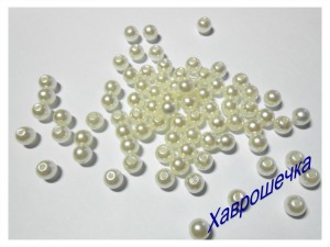 Акрилові перлини, 6 мм, кремові, 100 шт