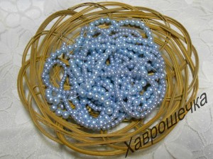 Перлини скляні глянцеві 6 мм СВІТЛО-СИНІ