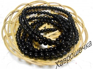 Перлини скляні глянцеві 8 мм ЧОРНІ