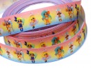 Репсова стрічка 2,5 см, "Hairdorables", РОЖЕВО-БЛАКИТНА
